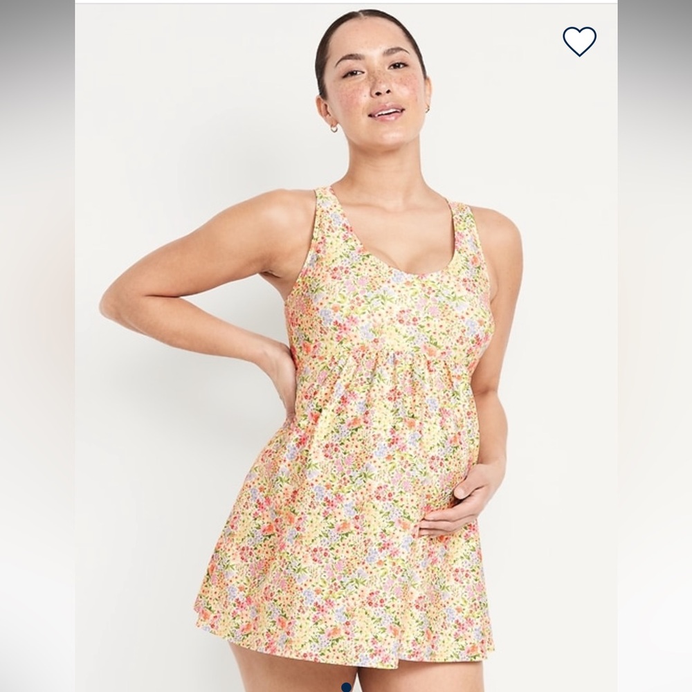 Old Navy Floral Maternity Swim Suit Dress
